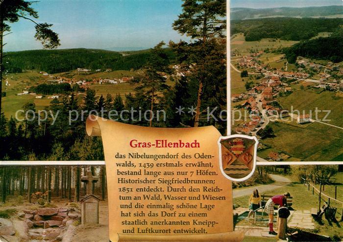 Gras-Ellenbach Panorama Fliegeraufnahme Siegfriedbrunnen Park