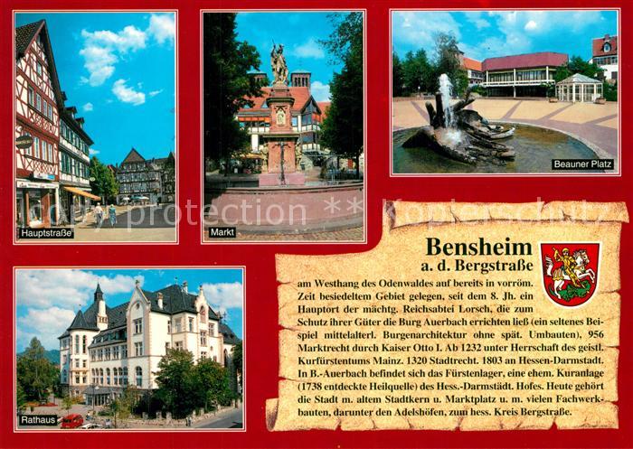 Bensheim Bergstrasse Hauptstrasse Markt Beauner Platz Rathaus