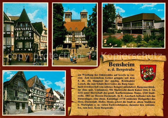 Bensheim Bergstrasse Hauptstrasse Brunnen Beauner Platz Rathaus