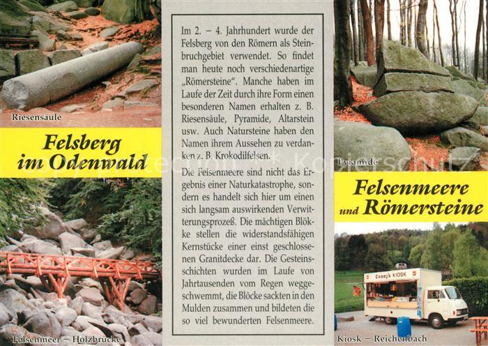 Felsberg Odenwald Riesensaeule Felsenmeer Holzbruecke Pyramide Kiosk Reichenbach