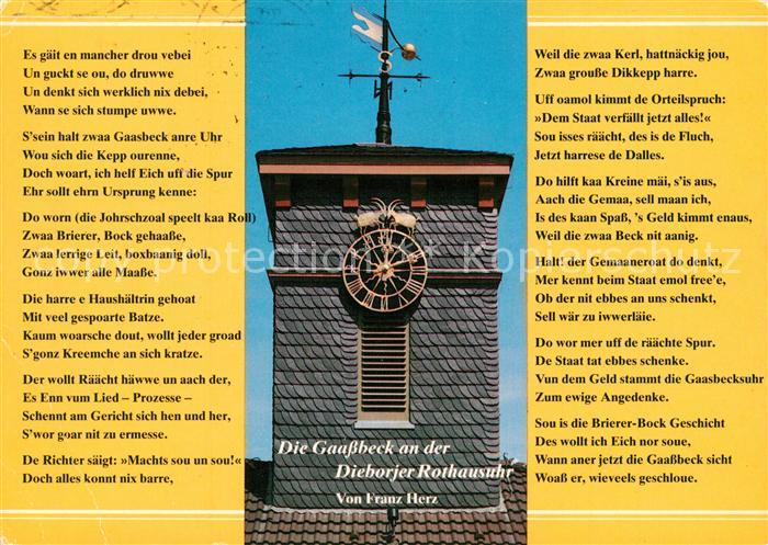 Dieburg Die Gaassbeck an der Dieborjer Rothausuhr