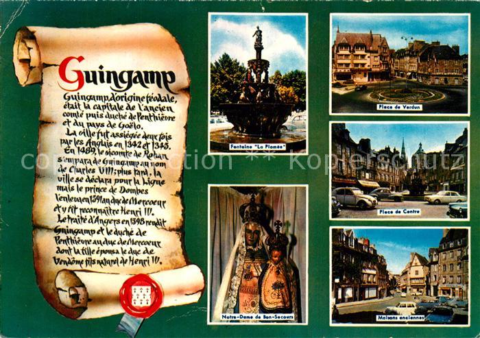 Guingamp Fontaine La Plomee Place de Verdun Plac