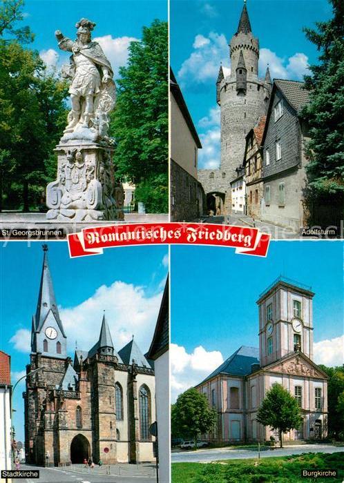 Friedberg Hessen St Georgsbrunnen Adolfsturm Stadtkirche Burgkirche