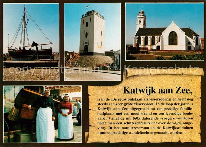 Katwijk aan Zee Fischerboot Leuchtturm Kirche Trachten