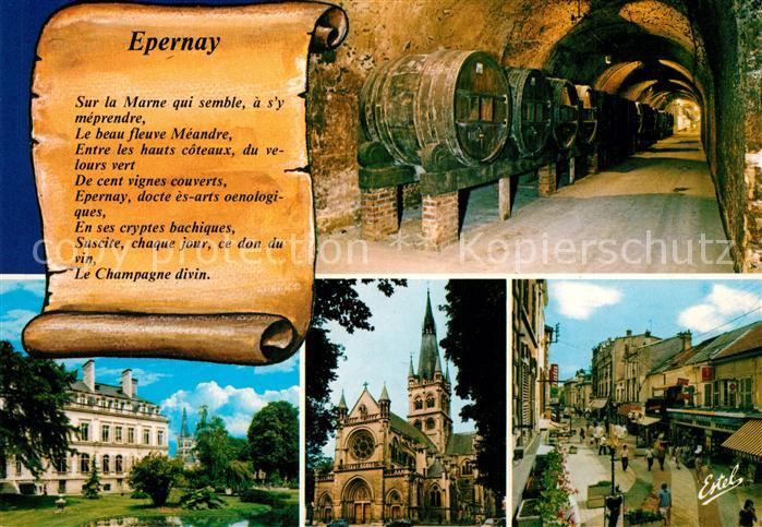 Epernay 51 Une galerie de foudres de vins Hotel de ville Eglise Notre Dame La ru