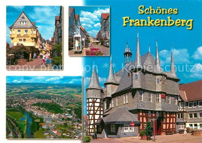 Frankenberg Eder Schmalhorst Hotel Fussgaengerzone Fliegeraufnahme Rathaus