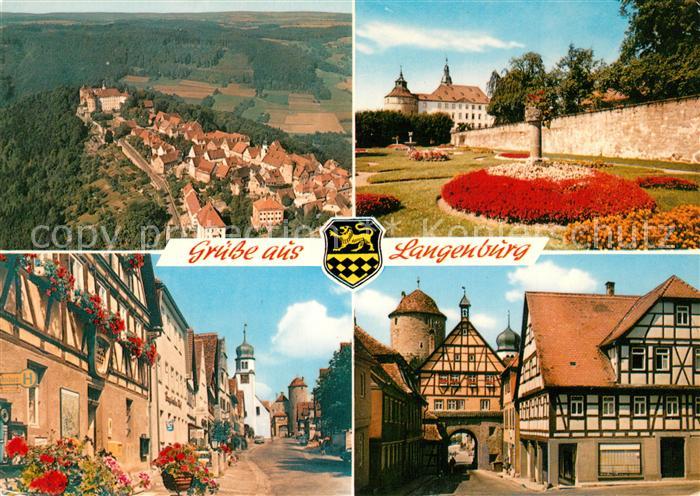 Langenburg Wuerttemberg Fliegeraufnahme Stadtmauer Schloss Strassenpartie Stadtt