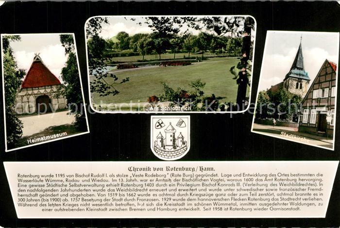 Rotenburg Wuemme Stadtkirche Schlossteich Heimatmuseum
