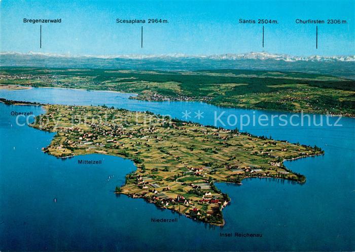Reichenau Bodensee Fliegeraufnahme Niederzell Mittelzell Saentis