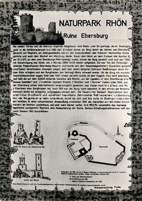 Poppenhausen Rhoen Ruine Ebersburg