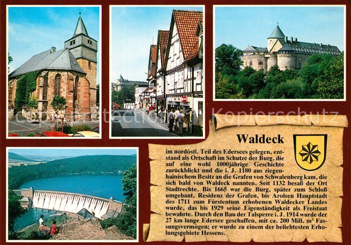 Waldeck Edersee Schloss Waldeck Staumauer evangelische Stadtkirche