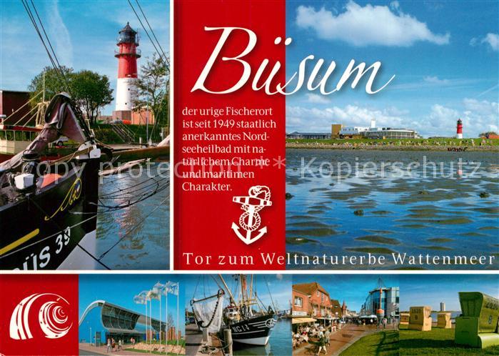 Buesum Nordseebad Leuchtturm Hafen Strand