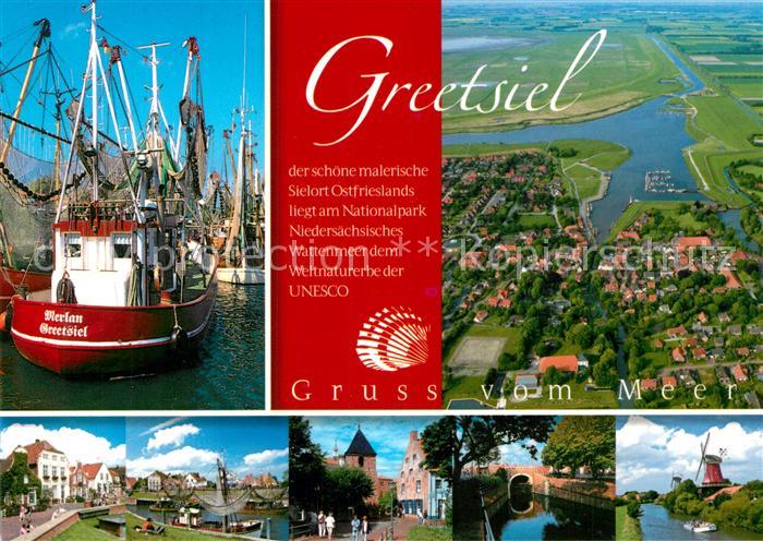 Greetsiel Fliegeraufnahme Hafen Windmuehle