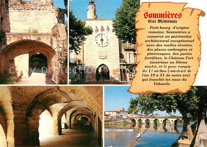 Sommieres Chateau Tour Horloge Arcades