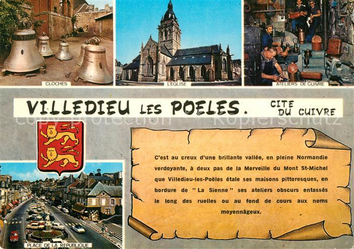 Villedieu-les-Poeles Eglise Cloches Place de la Republique