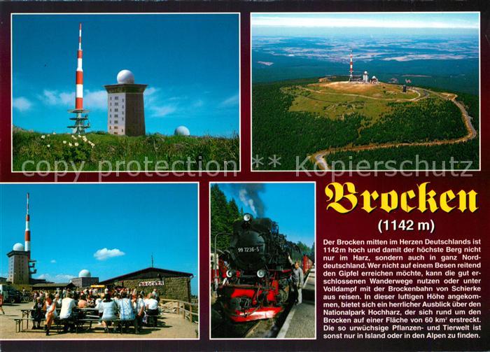 Brocken Harz Fliegeraufnahme Bergbahn Cafe