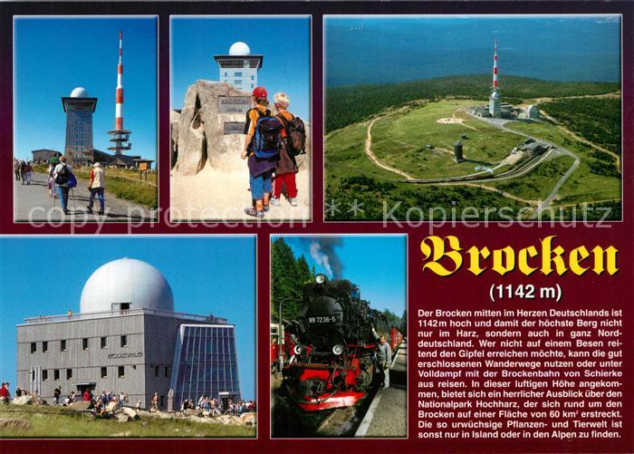 Brocken Harz Fliegeraufnahme Bergbahn