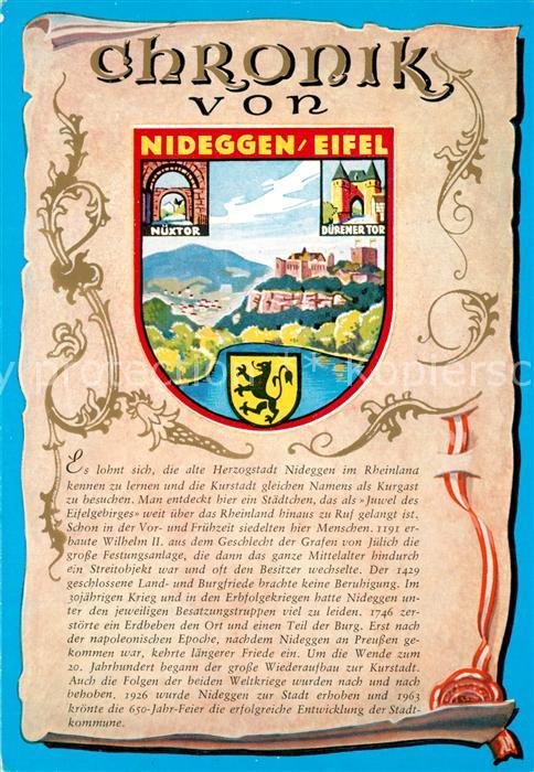 Nideggen Eifel Chronik der Stadt Wappen Siegel