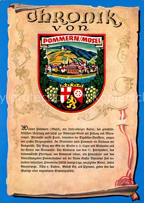 Pommern Mosel Chronik der Stadt Wappen Siegel