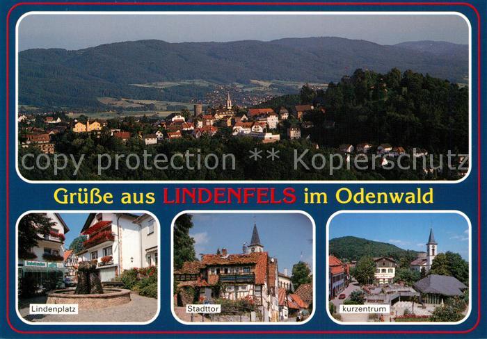 Lindenfels Odenwald Stadtpanorama Lindenplatz Stadttor Kurzentrum Kirche