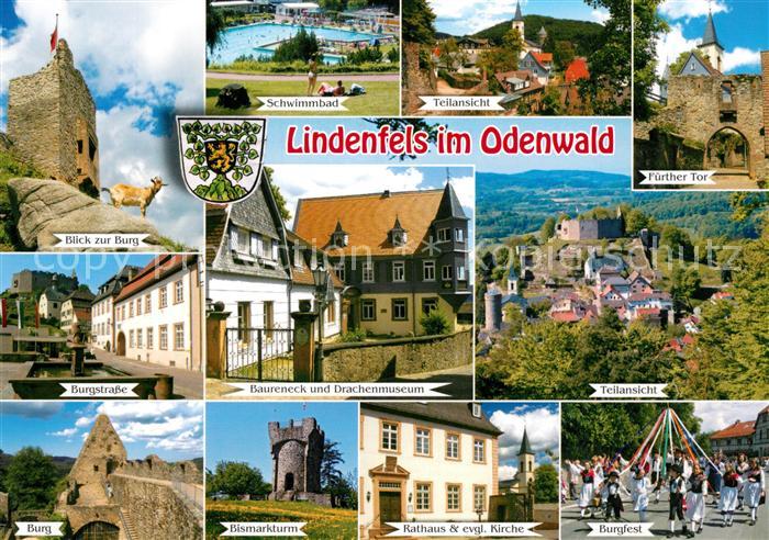 Lindenfels Odenwald Burg Schwimmbad Baureneck Drachenmuseum Bismarckturm Rathaus
