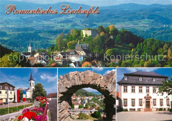 Lindenfels Odenwald Panorama Burgruine Kirche Rathaus Perle des Odenwaldes