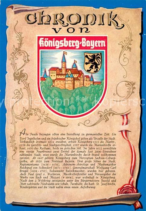 Koenigsberg Bayern Chronik der Stadt Wappen Siegel