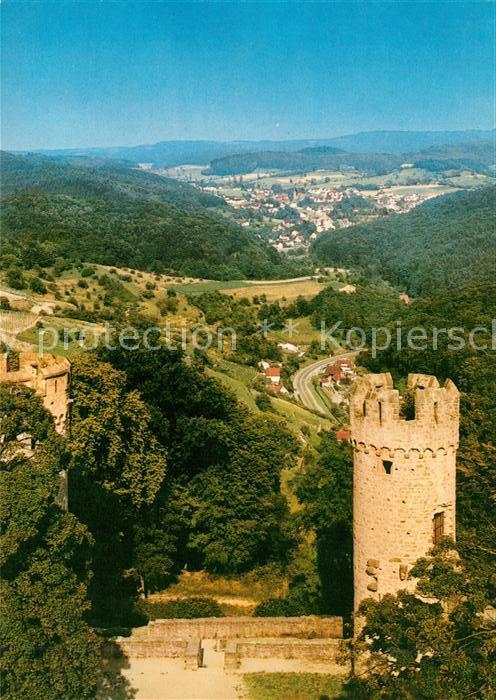Heppenheim Bergstrasse Blick von der Starkenburg auf Stadtteil Kirschhausen