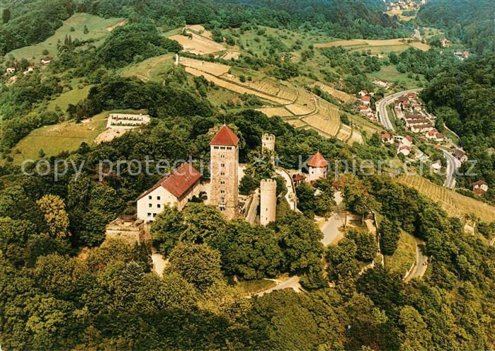 Heppenheim Bergstrasse Starkenburg mit Blick ins Kirschhausener Tal Fliegeraufna