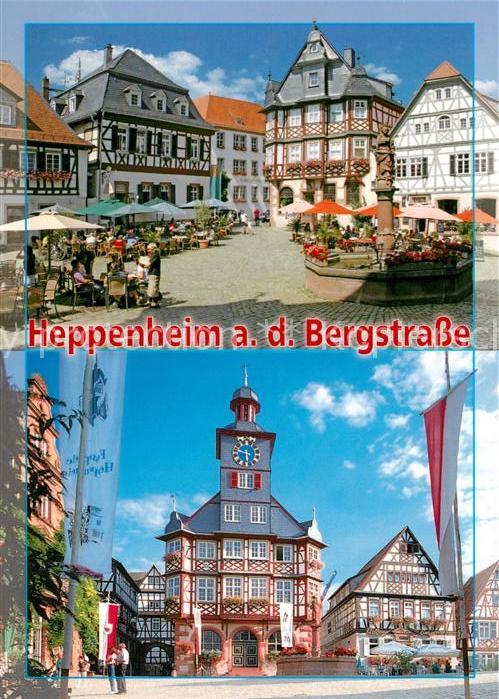 Heppenheim Bergstrasse Marktplatz Altstadt Fachwerkhaeuser Rathaus