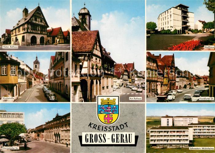 Gross-Gerau Historisches Rathaus Fachwerk Strassenpartien Rathaus Stadthaus Schw