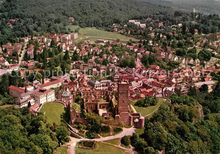 Koenigstein Taunus Burgruine Heilklimatischer Hoehenluftkurort Fliegeraufnahme
