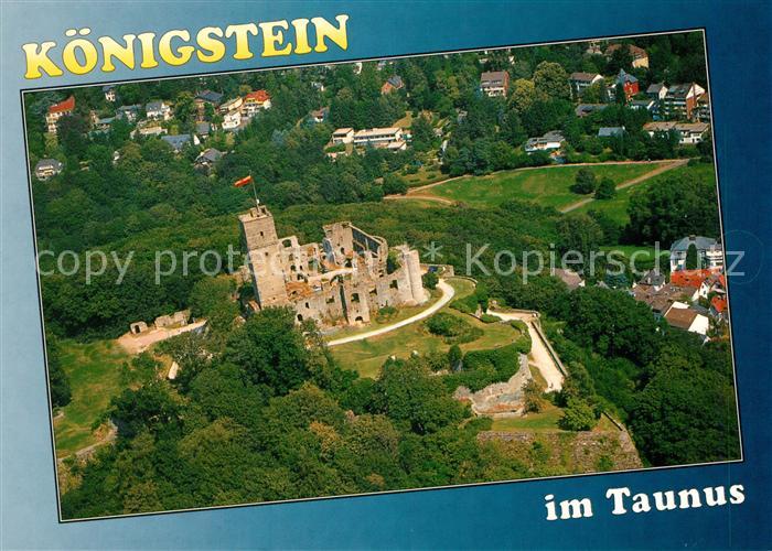 Koenigstein Taunus Burgruine Heilklimatischer Hoehenluftkurort Fliegeraufnahme