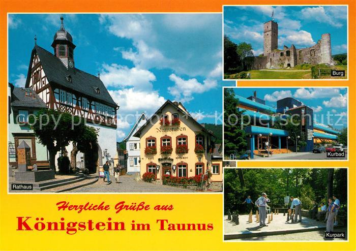 Koenigstein Taunus Rathaus Fachwerk Burgruine Kurbad Kurpark Bodenschach