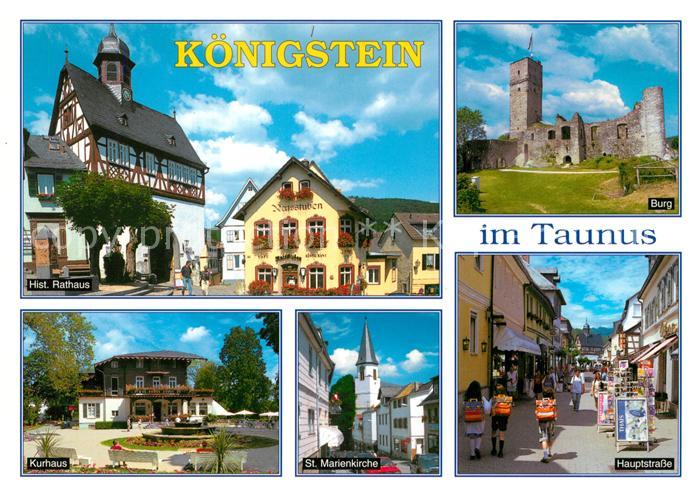 Koenigstein Taunus Historisches Rathaus Fachwerk Burgruine Hauptstrasse Fussgaen
