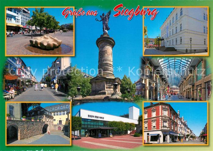 Siegburg Innenstadt Brunnen Fussgaengerzone Denkmal Einkaufszentrum Schloss Rhe