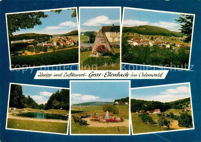 Grasellenbach Kneippkurort Odenwald Gedenkstein Landschaftspanorama