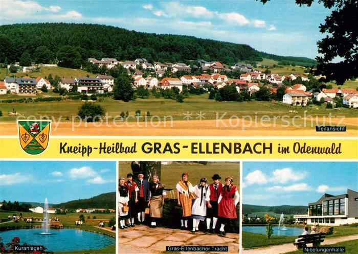 Grasellenbach Panorama Kneippkurort Odenwald Kuranlagen Trachten Nibelungenhalle