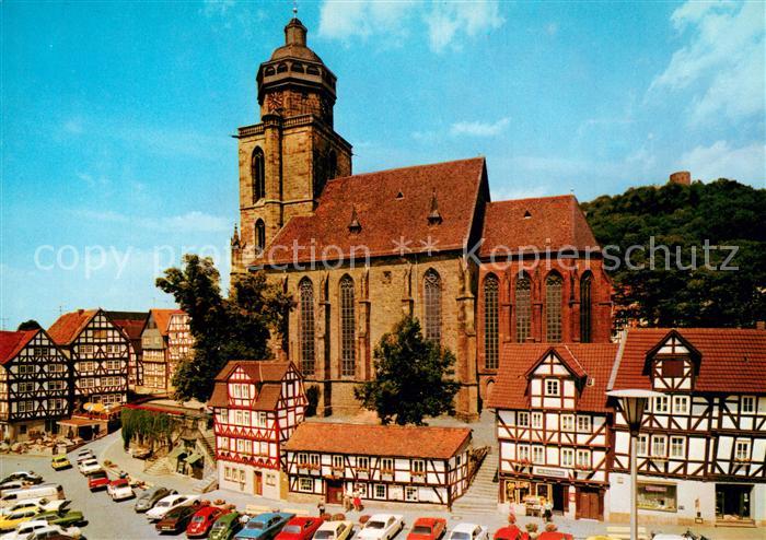 Homberg Efze Altstadt Fachwerkhaeuser Kirche Tor zur Ferienlandschaft Knuell