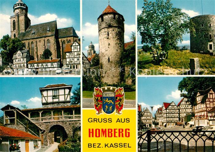 Homberg Efze Altstadt Kirche Pulverturm Wehrgang Fachwerkhaeuser Wappen