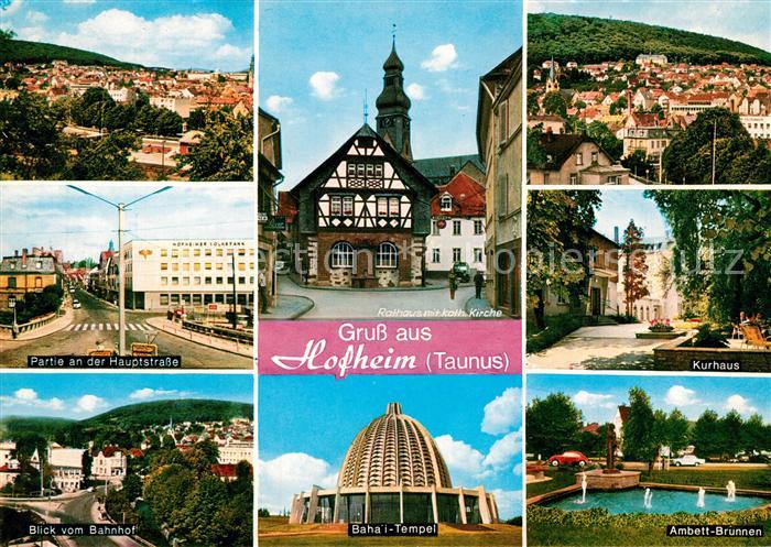 Hofheim Taunus Stadtpanorama Hauptstrasse Rathaus Kirche Kurhaus Ambettbrunnen B