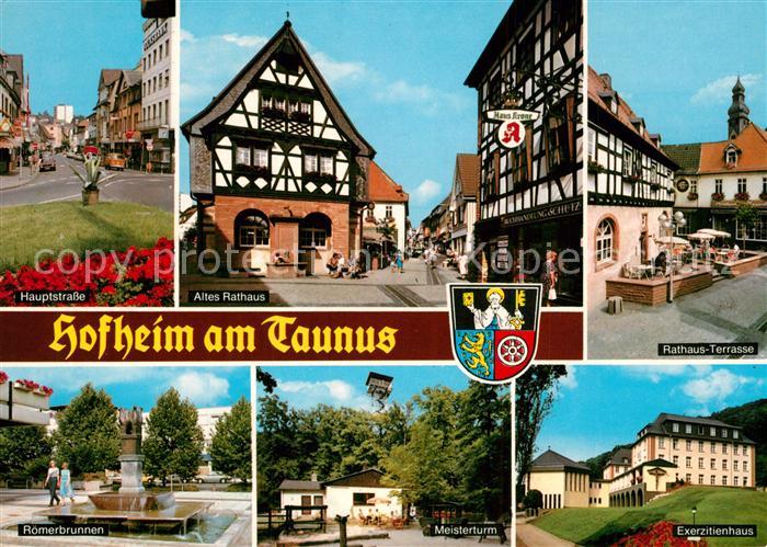 Hofheim Taunus Hauptstrasse Rathaus Fachwerkhaus Roemerbrunnen Meisterturm Exerz