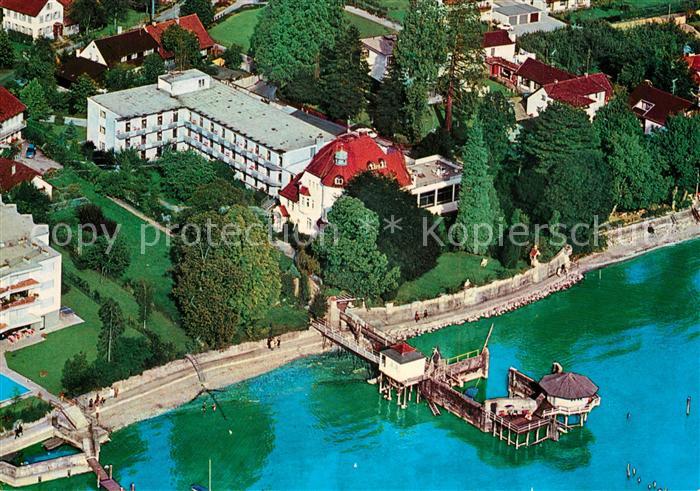 Wasserburg Bodensee Sanatorium Bootsanleger Fliegeraufnahme
