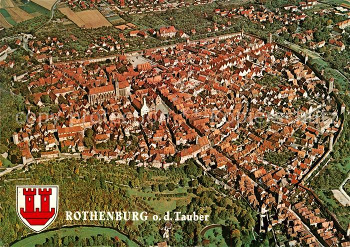 Rothenburg Tauber Mittelalterliche Stadtanlage mit Wehrgang Toren und Tuermen Fl