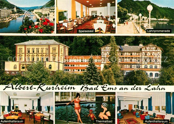 Bad Ems Albert Kurheim Lahnpromenade Thermalbad Speisesaal Aufenthaltsraum