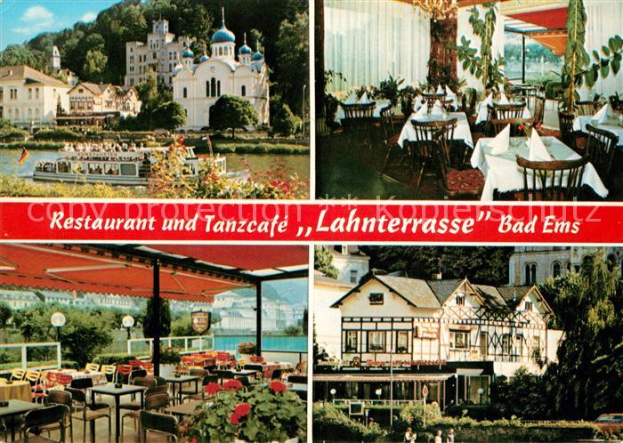 Bad Ems Restaurant Tanzcafe Lahnterrasse Fahrgastschiff auf der Lahn