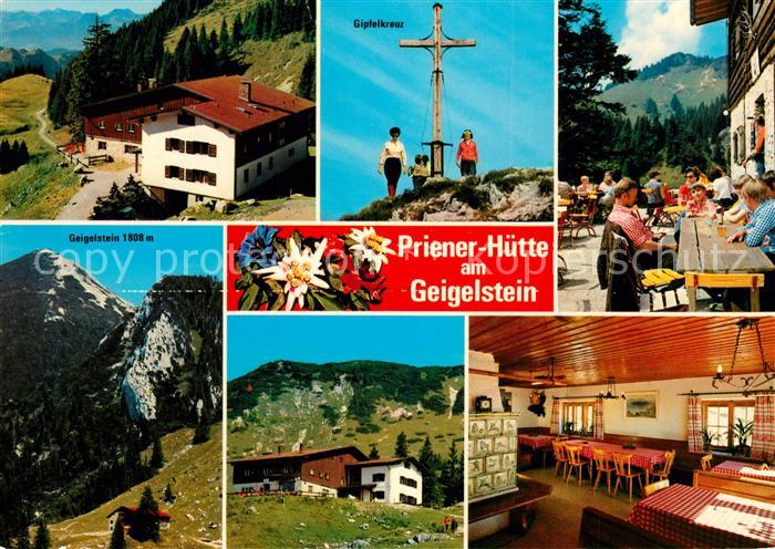 Priener Huette Berggaststaette am Geigelstein Gipfelkreuz Chiemgauer Alpen
