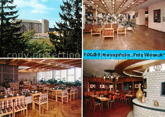 Oberhof Thueringen FDGB Erholungsheim Fritz Weineck Empfangshalle Restaurant Alc