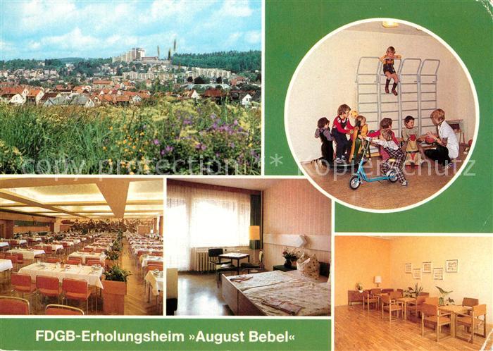 Friedrichroda FDGB Erholungsheim August Bebel Kinderspielplatz Mehrzweckhalle Ga