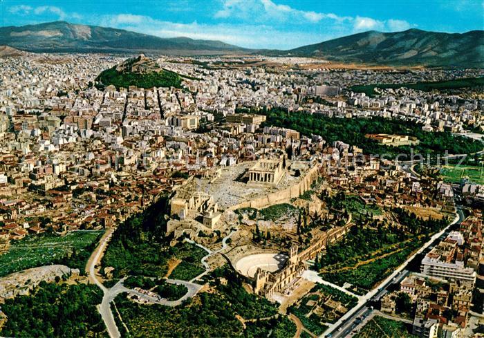 Athen Griechenland mit Akropolis Fliegeraufnahme